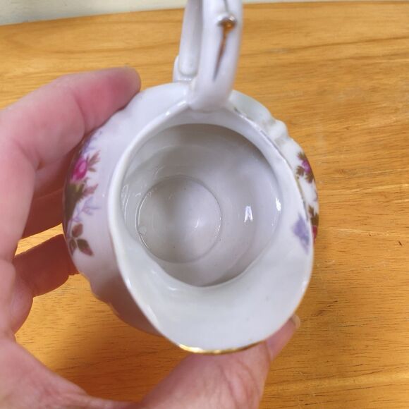 Antique Hand-Painted Rose Creamer • Romantic Shabby Chic Porcelain - Picture 5 of 12